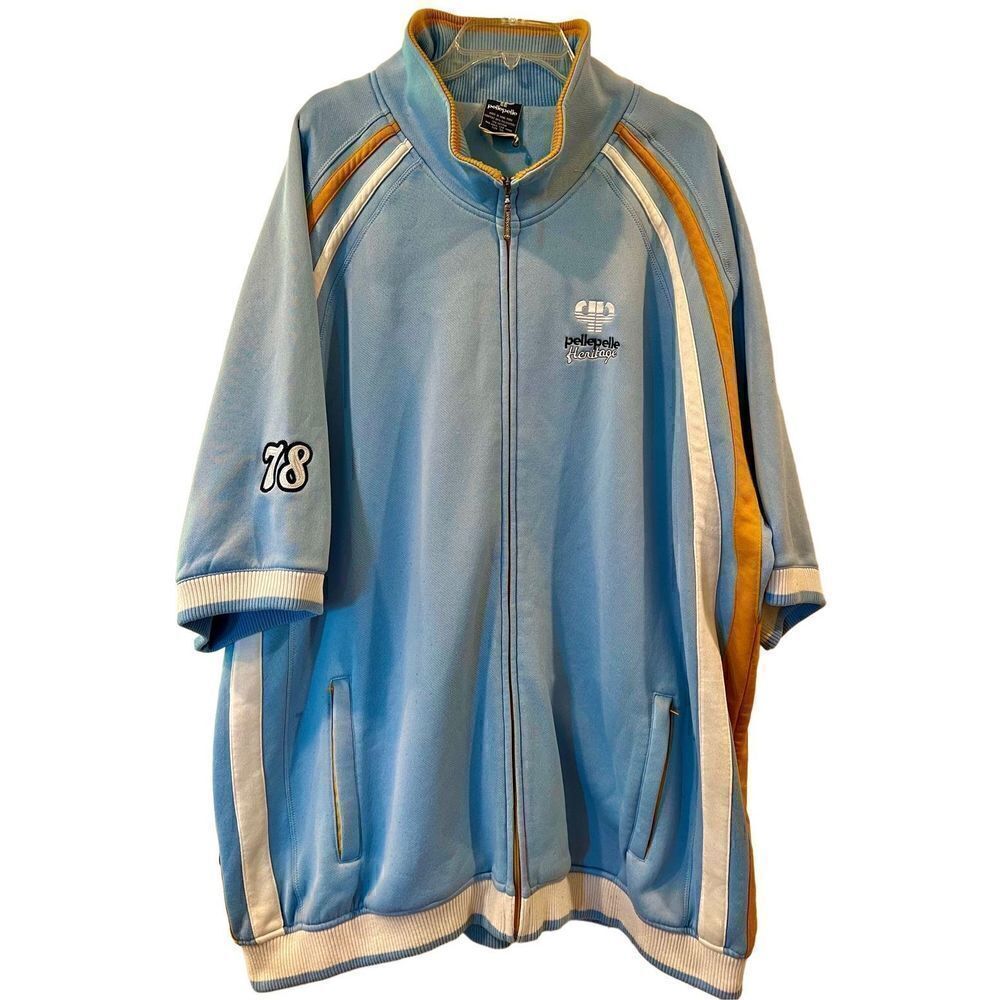 Pelle Pelle Classique Athletique Heritage Mens Zip Jacket Short Sleeve Sz 5XL